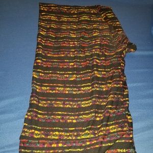 Lularoe TC black leggings with multi color detail